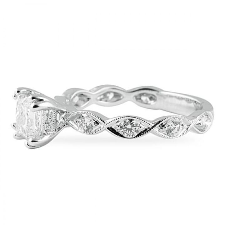 0.90 ct Princess Cut Diamond Engagement Ring