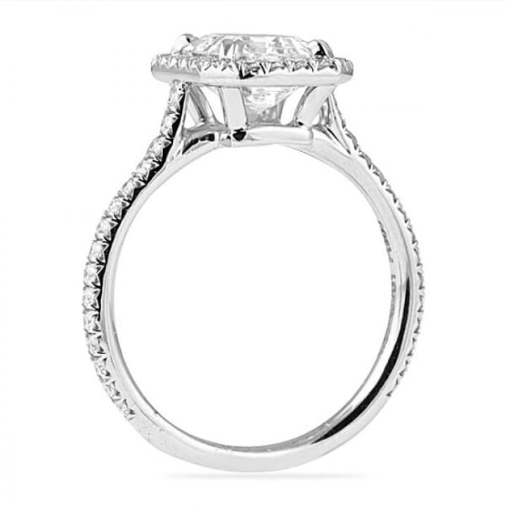 1.80 carat Emerald Cut Halo Engagement Ring