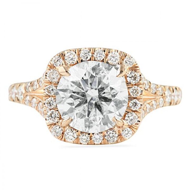 1.65 ct Round Diamond Rose Gold Engagement Ring