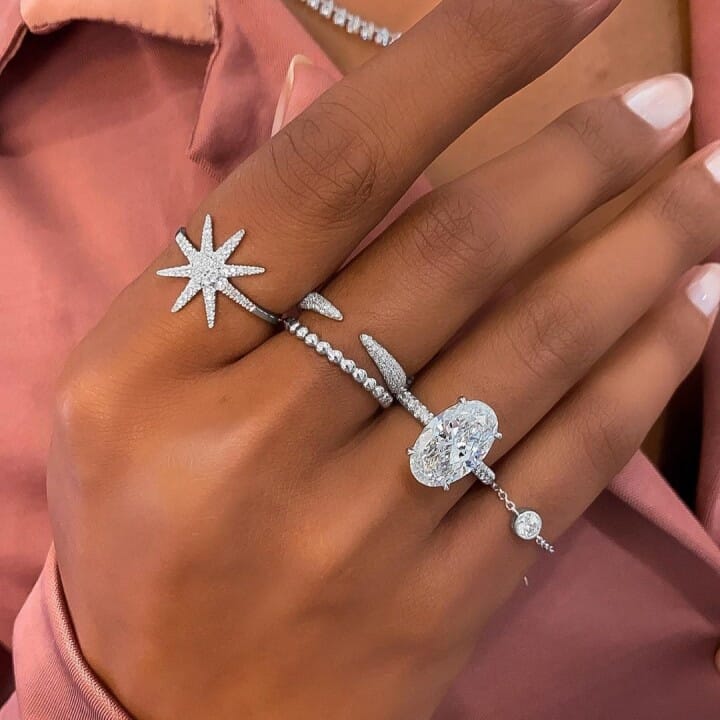 4.01 carat Oval Diamond Engagement Ring flat