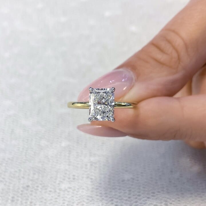 1.51ct Radiant Cut Diamond Solitaire Engagement Ring front