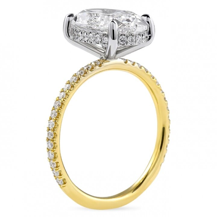 3.01ct Oval Diamond Two-Tone Engagement Ring flat
