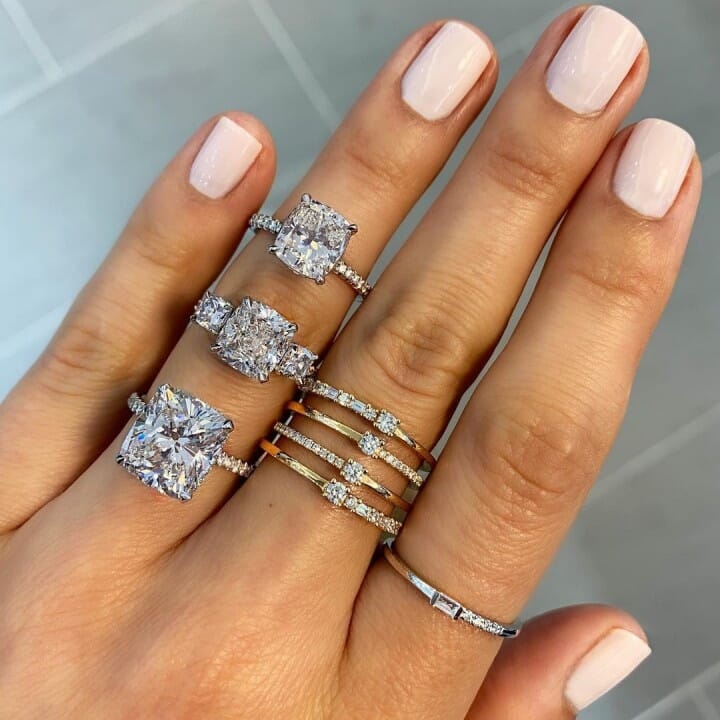 5.21 carat Cushion Cut Diamond Signature Wrap Engagement Ring