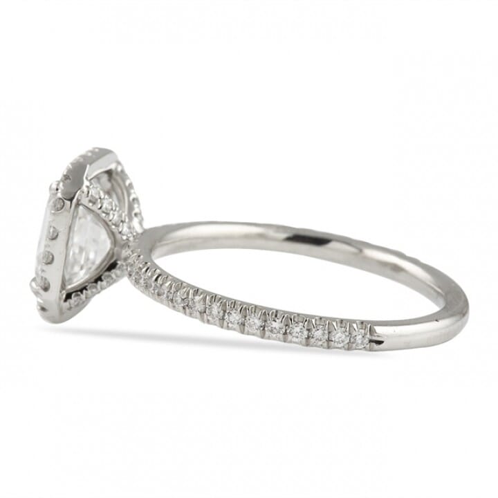 1.74ct Asscher Cut Diamond Classic Halo Engagement Ring flat