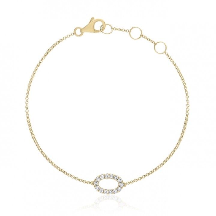 Pave Oval Bracelet yellow gold jewelry