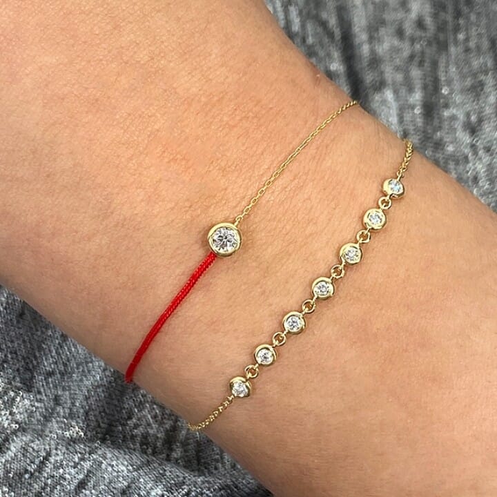 Pure String Diamond Red String White Gold Bracelet