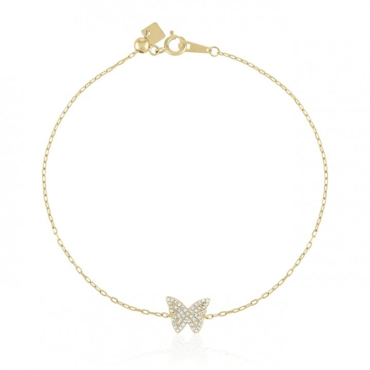 Pave Butterfly Bracelet yellow gold