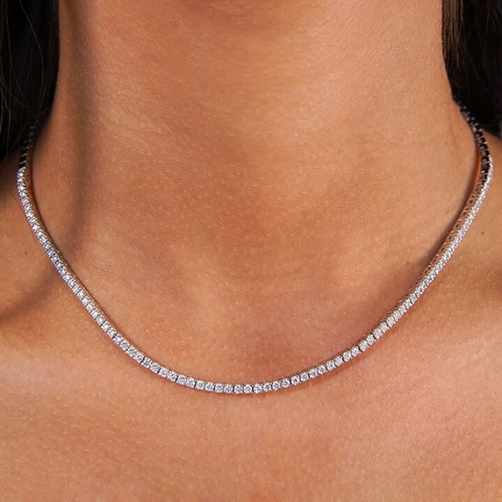 2.58 Carat Diamond Choker Style Tennis Necklace