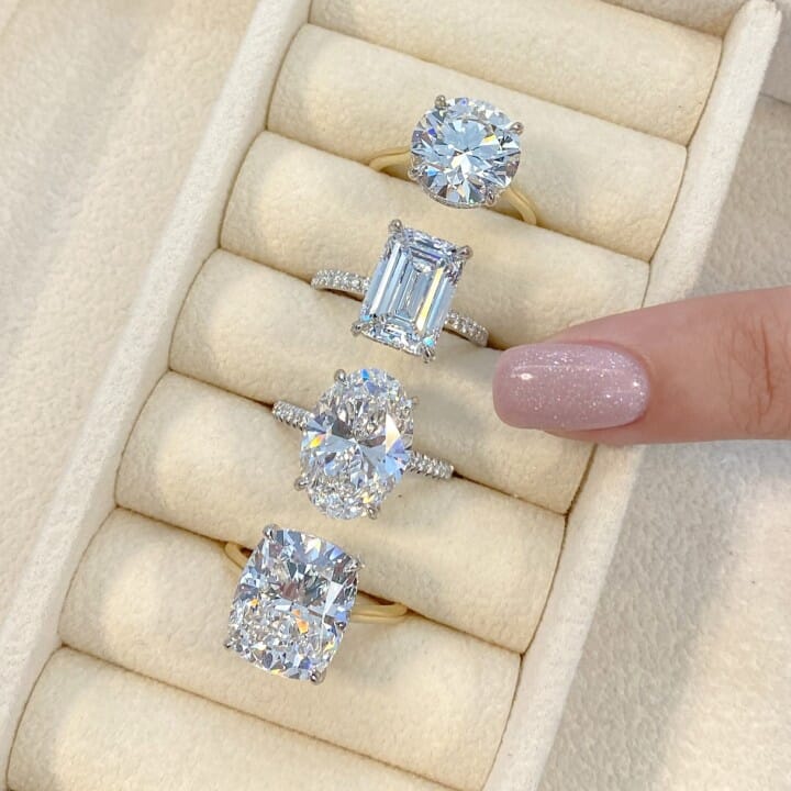 5.01 carat Round Cut Lab Diamond Solitaire Engagement Ring flat