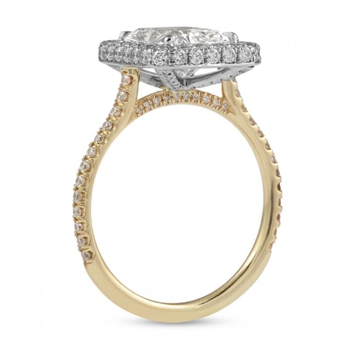 2.17 carat Lab Grown Radiant Cut Diamond Halo Ring top