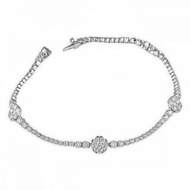 Micro Clustered Tennis Necklace + Bracelet Bundle in White Gold – The GLD  Shop