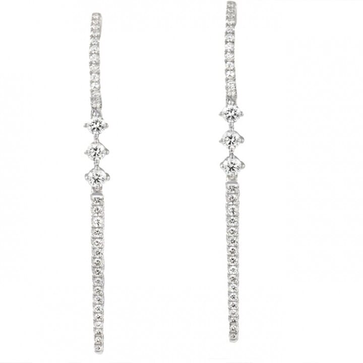 Selena Ruby Stone Diamond Danglers earrings | Gemzlane-happymobile.vn
