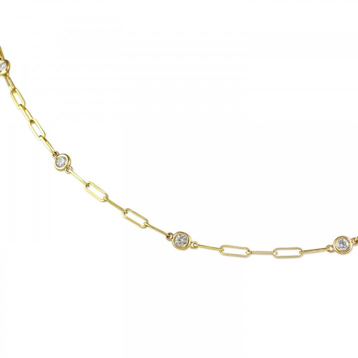 14k Gold Paperclip LOVE Diamond Necklace – David's House of Diamonds