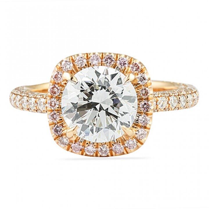 2.05 Carat Round Diamond Rose Gold Engagement Ring