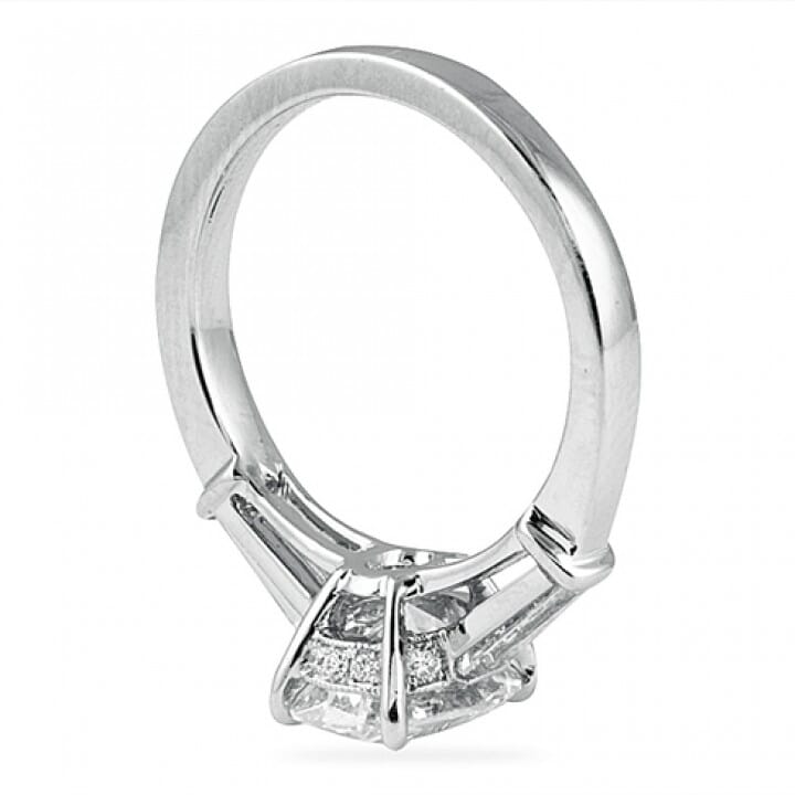 1.70 carat Oval Diamond Three-Stone Engagement Ring flat