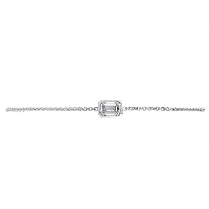 Bezel Set Lab Diamond Emerald Cut Bracelet yg
