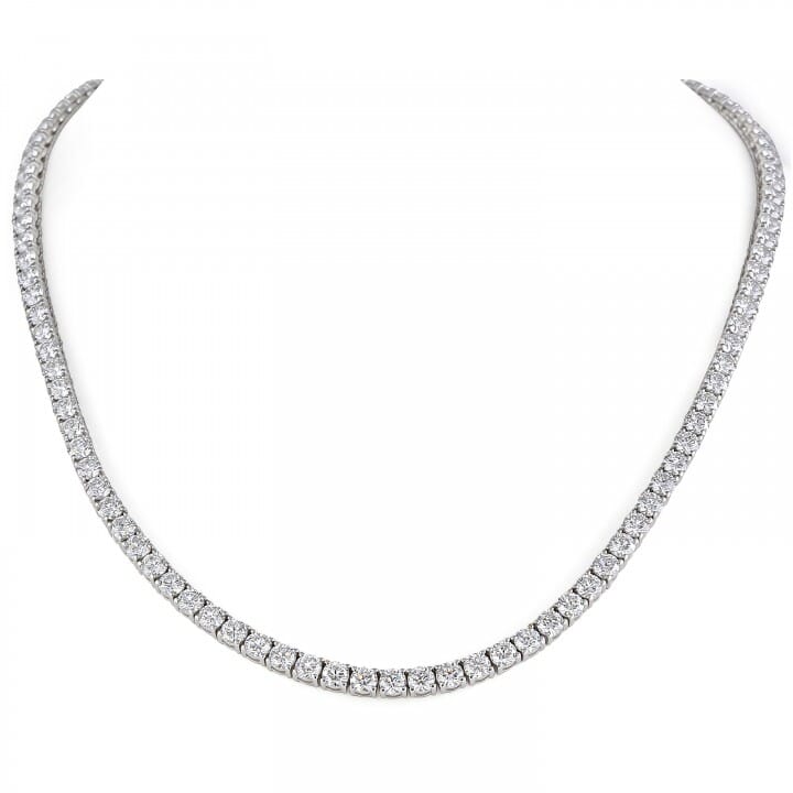 22 carat TW Lab Diamond Four Prong Tennis Necklace
