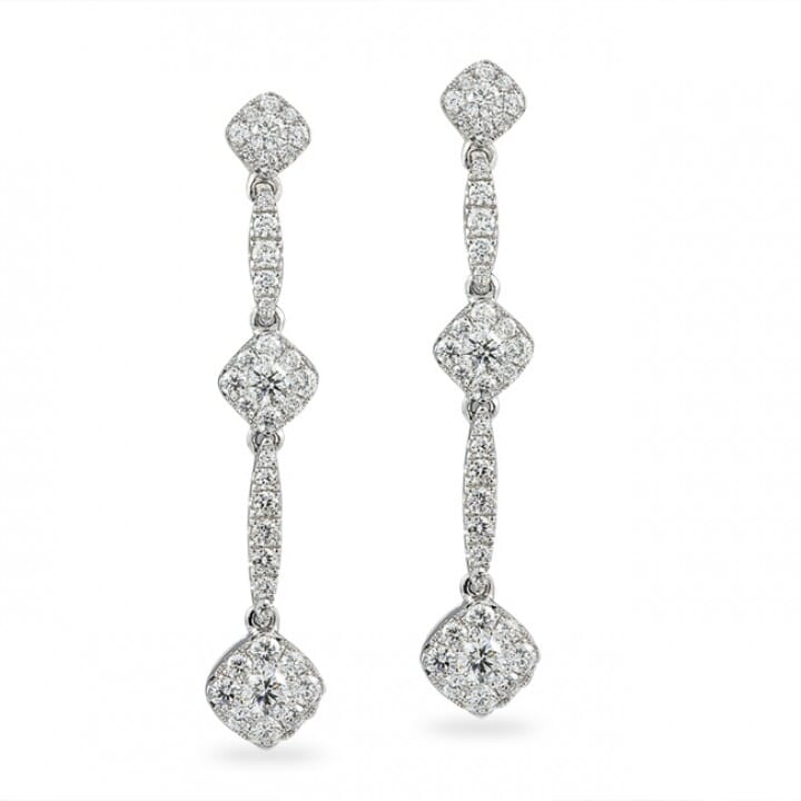 Diamond 18k White Gold Drop Earrings