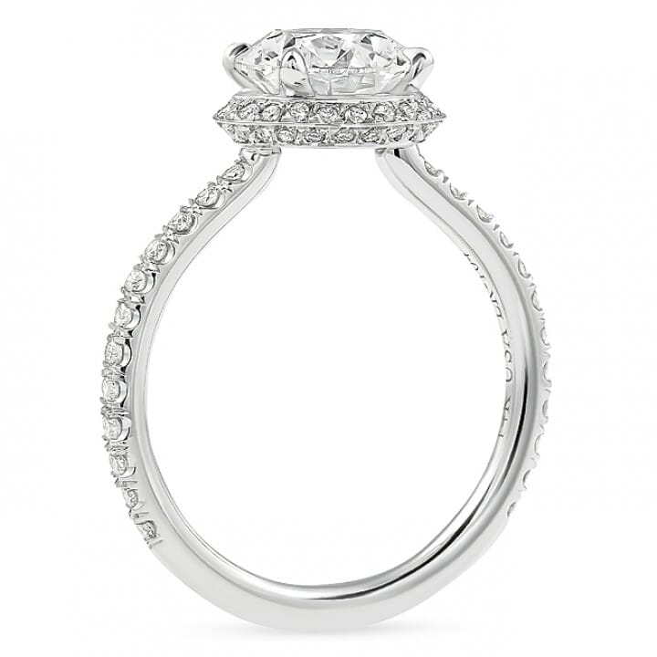 1.6ct Round Lab Diamond Hidden Halo™ Engagement Ring top