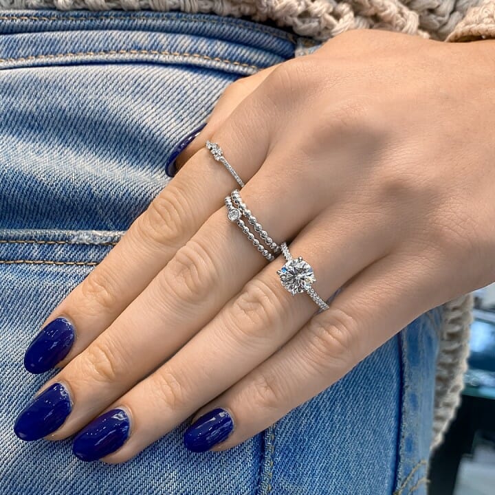 1.76ct Round Lab Grown Diamond Signature Wrap Engagement Ring 1