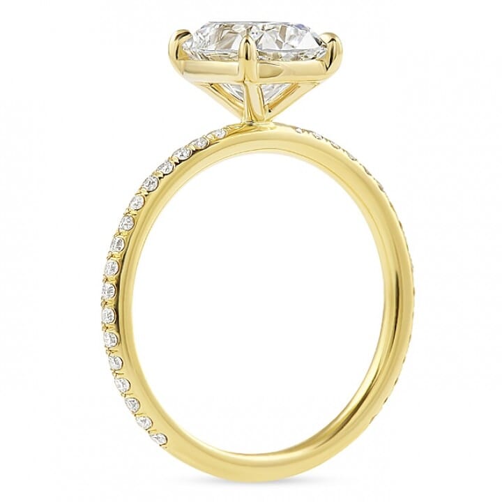 1.82ct Antique Cushion YG Pave Engagement Ring top