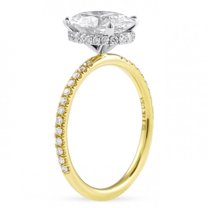 2.04ct Oval Lab Diamond Signature Wrap Engagement Ring flat