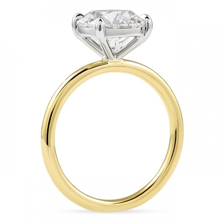 2.71 carat Round Lab Diamond Two-Tone Solitaire Ring flat