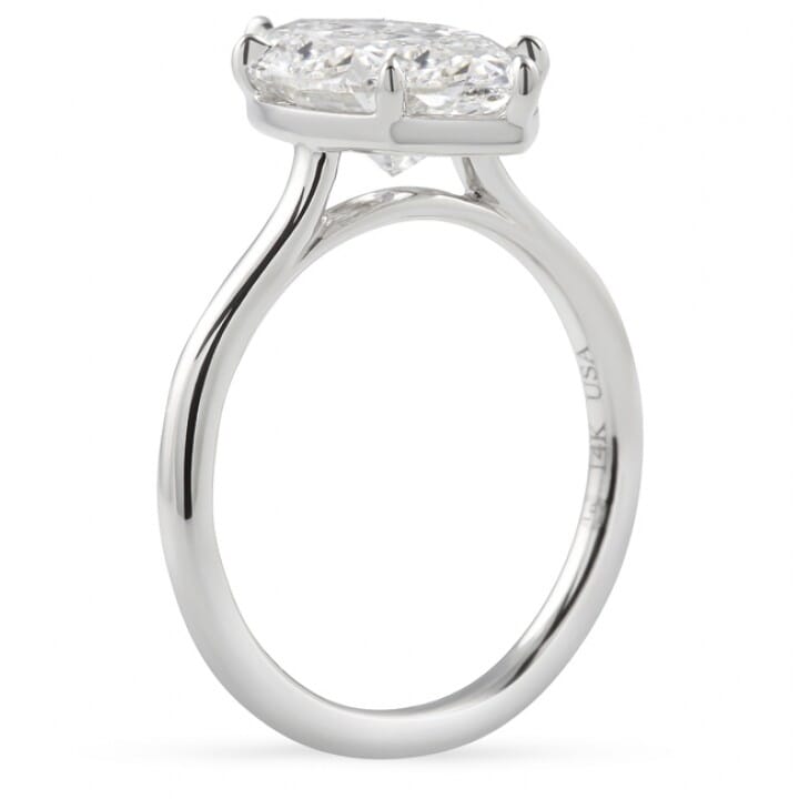 3.08 carat Marquise Lab Diamond Solitaire Engagment Ring flat
