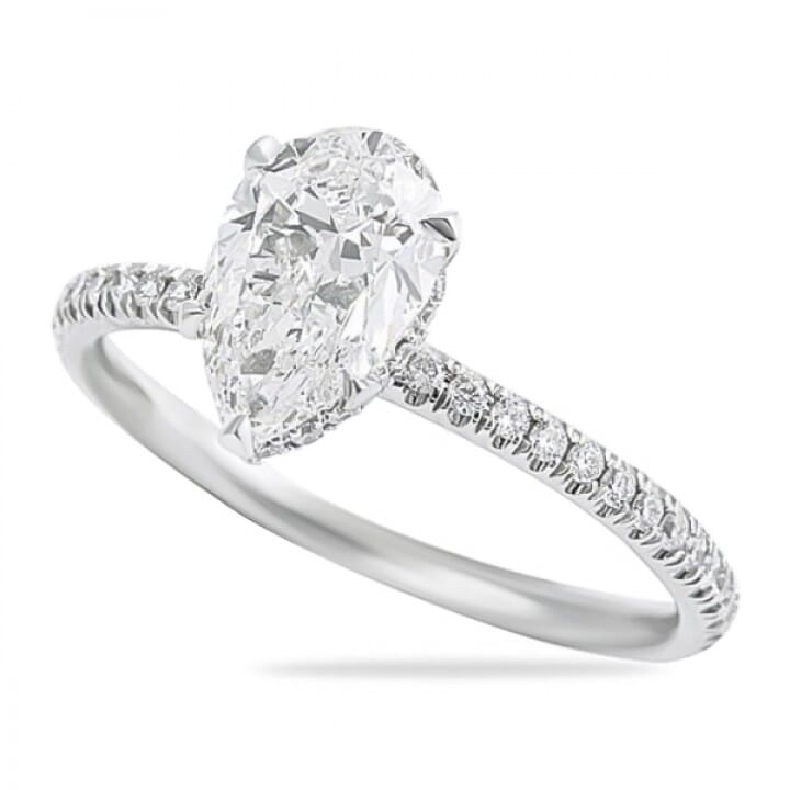 1.25ct Pear Shape Diamond Signature Wrap Engagement Ring angle