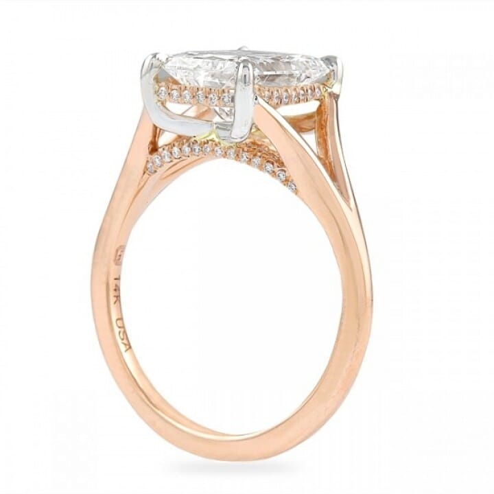 radiant cut split band engagement ring