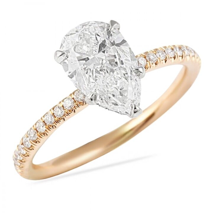 1.54ct Pear Shape Two-Tone Signature Wrap Engagement Ring angle