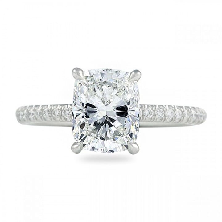 Gepensioneerd Gezamenlijk magnifiek 2.02 carat Cushion Cut Diamond Pave Engagement Ring | Lauren B Jewelry