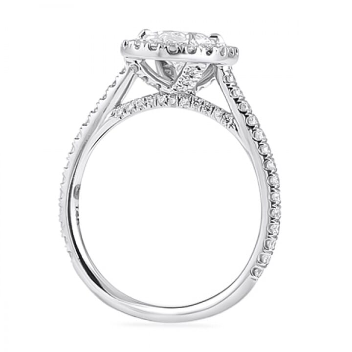 .90ct Oval Diamond White Gold Halo Engagement Ring top