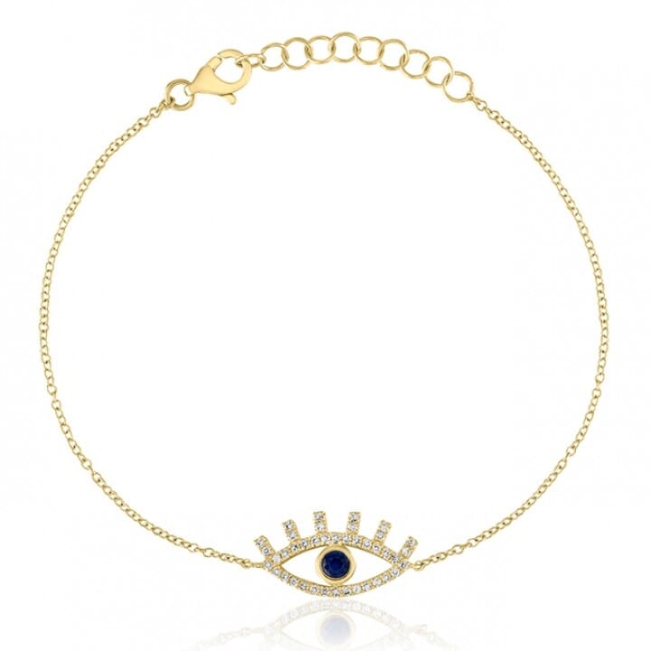 Sapphire and Diamond Evil Eye Bracelet flat