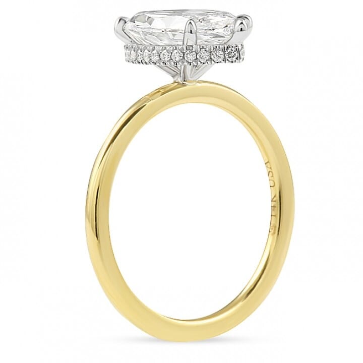1.90ct Marquise Diamond Two-Tone Solitaire Engagement Ring top