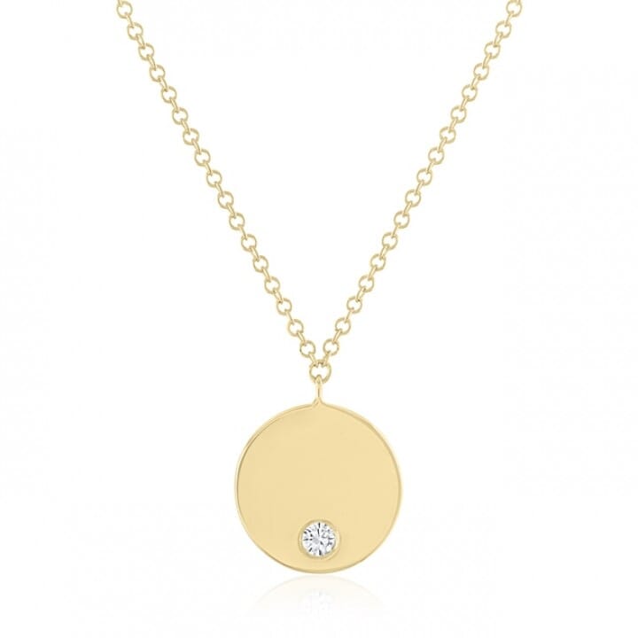 14K Solid Custom Engrave Disk Necklace, Personalized Dainty Solid Gold  Charm Pendant, Real Gold 2 Side Engravable Multi Disc Pendant Gift