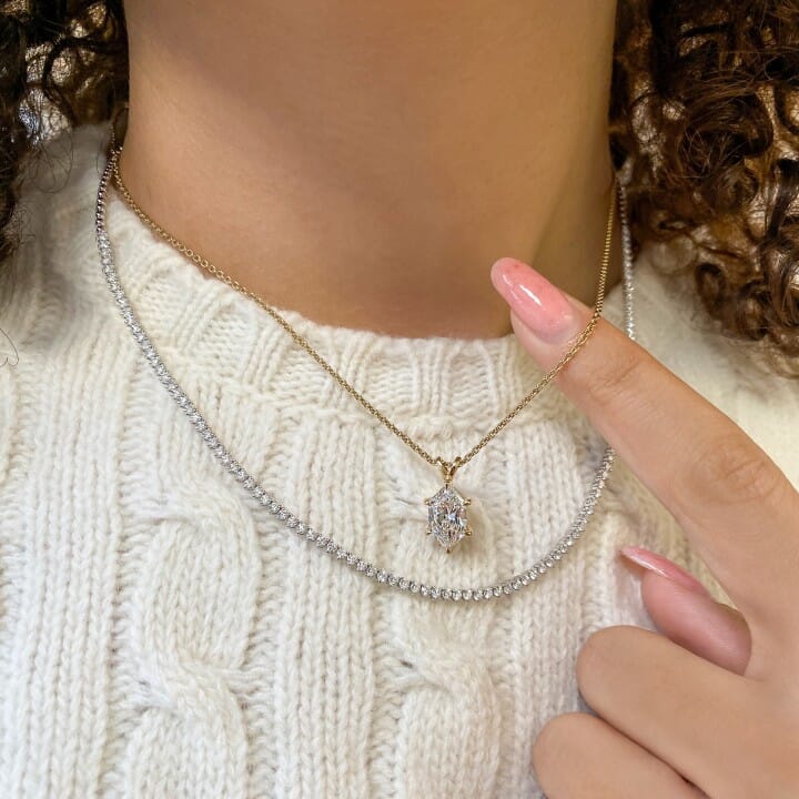 Single Diamond Necklace & Round Solitaire Pendant | Shiree Odiz