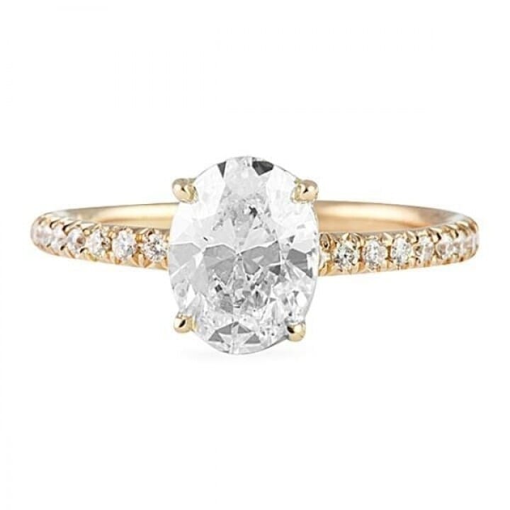 .85 ct Oval Diamond Gold Engagement Ring