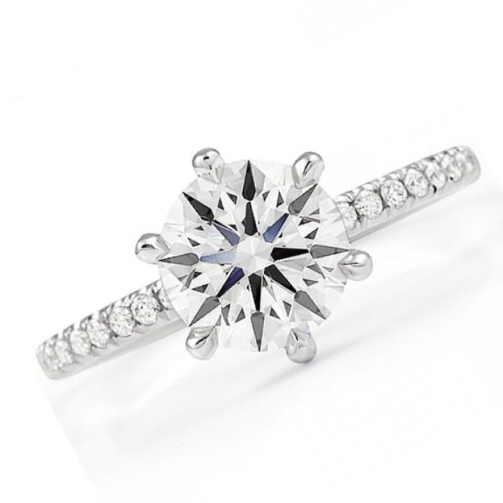 2.82ct Round Diamond Platinum Six-Prong Engagement Ring top