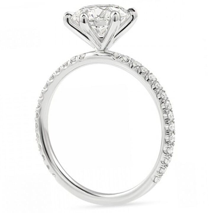 2.82ct Round Diamond Platinum Six-Prong Engagement Ring top