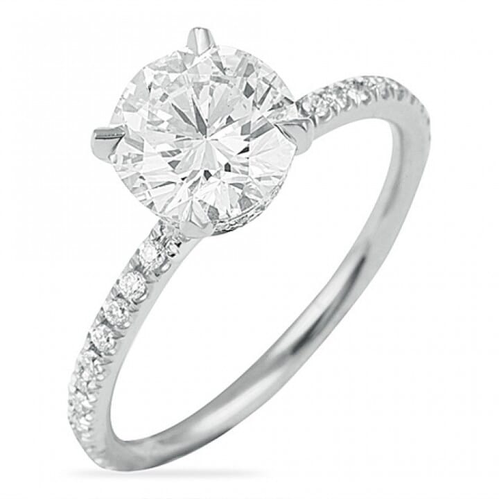 round diamond micro pave engagement ring design solitaire