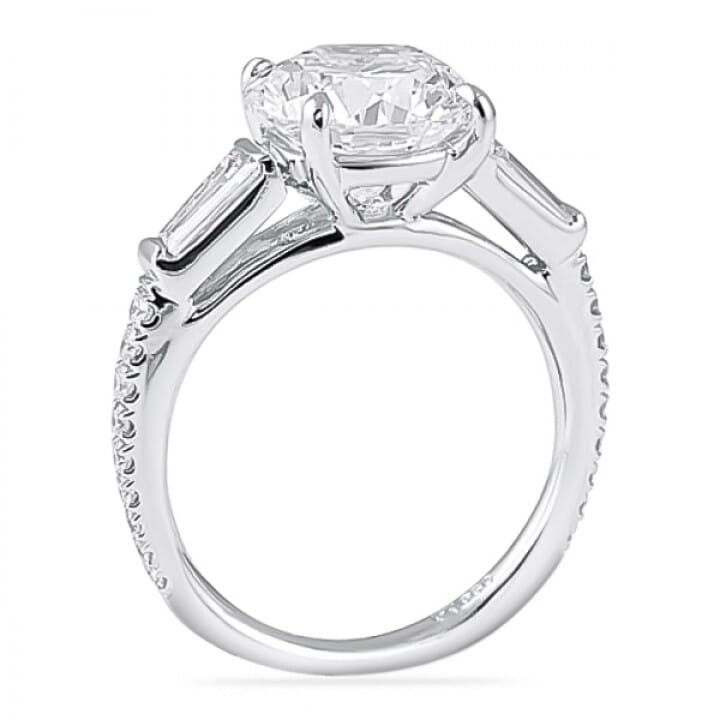 3.01 Carat Round Diamond Platinum Engagement Ring flat