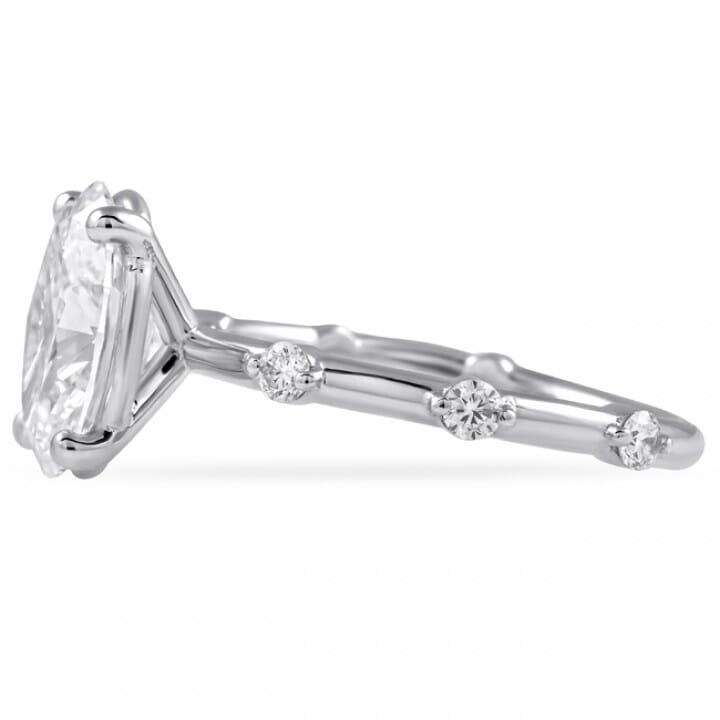 2 carat Oval Diamond Super Slim Engagement Ring flat
