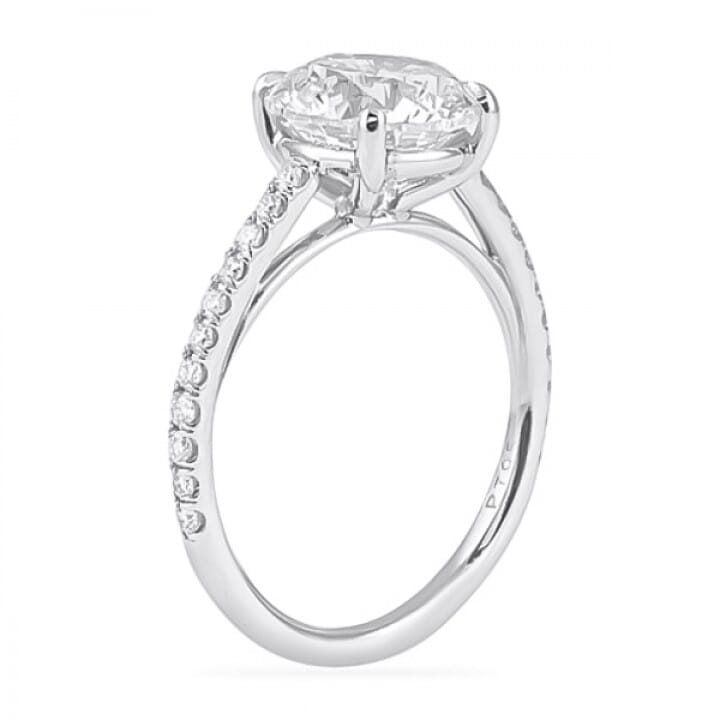 2.05 Carat Round Diamond Platinum Engagement Ring flat