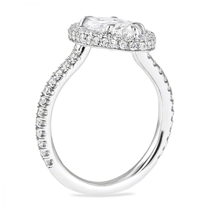 1.70ct Marquise Diamond Halo Engagement Ring flat