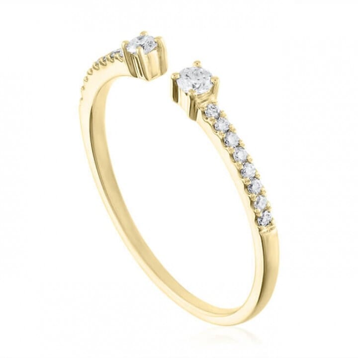 Diamond Tipped Cuff Ring white gold