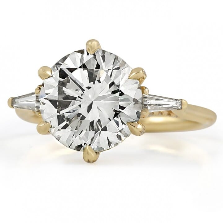 Evie: Oval Diamond 3-Stone Engagement Ring with Pear Side Stones | Ken &  Dana Design