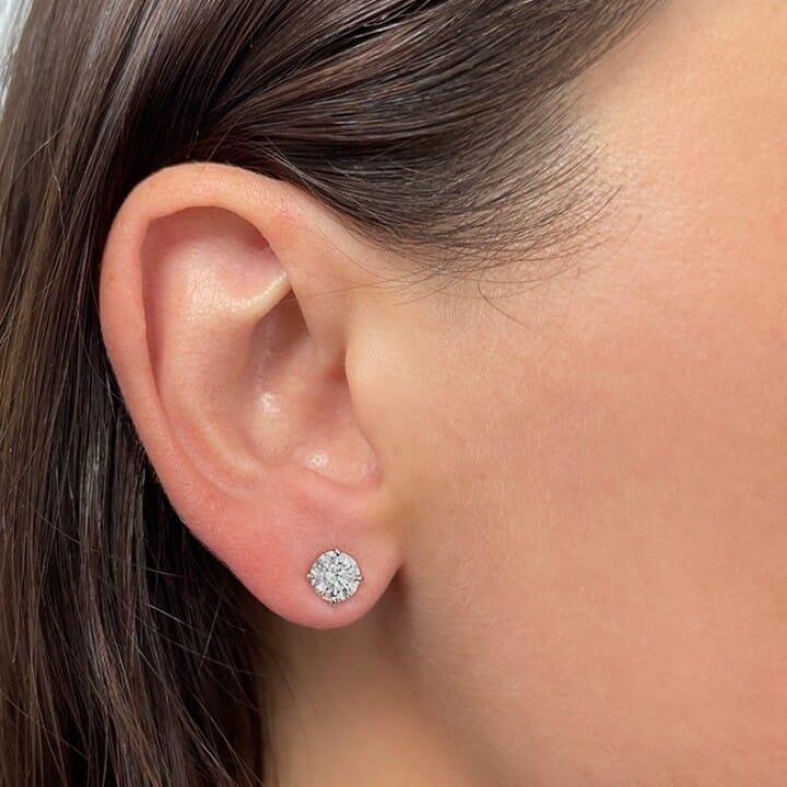 Diamond Stud Earrings  1.60 Carat Colorless Diamond Stud Earrings