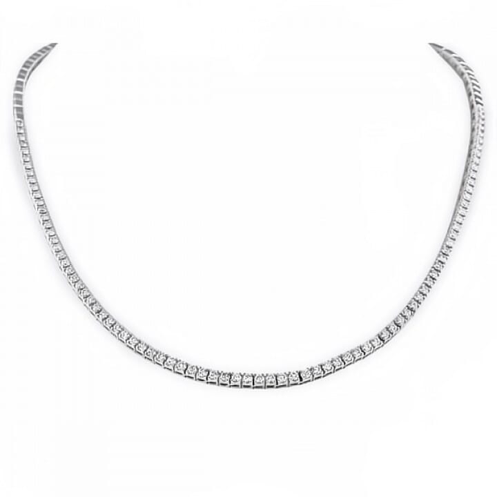 2.58 Carat Diamond Choker Style Tennis Necklace