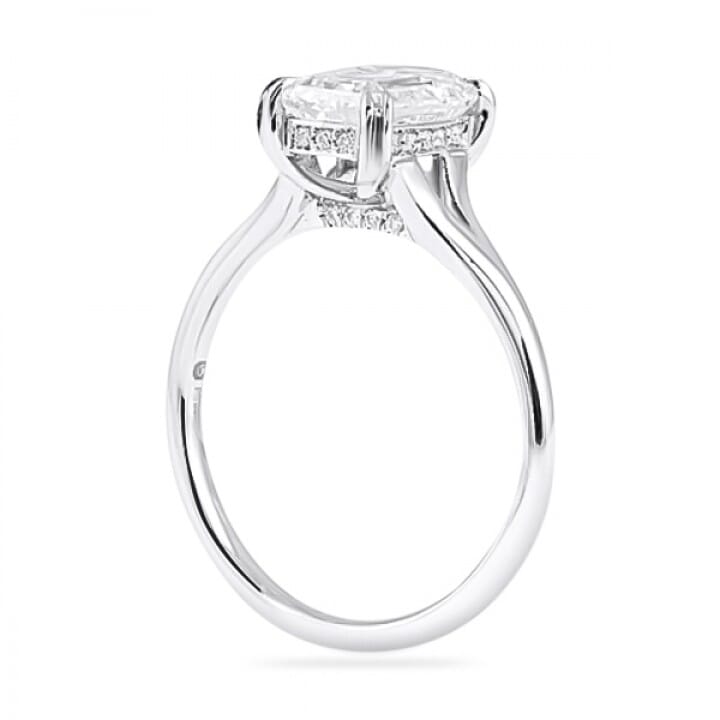 1.79ct Emerald Cut Diamond Split Band Engagement Ring flat